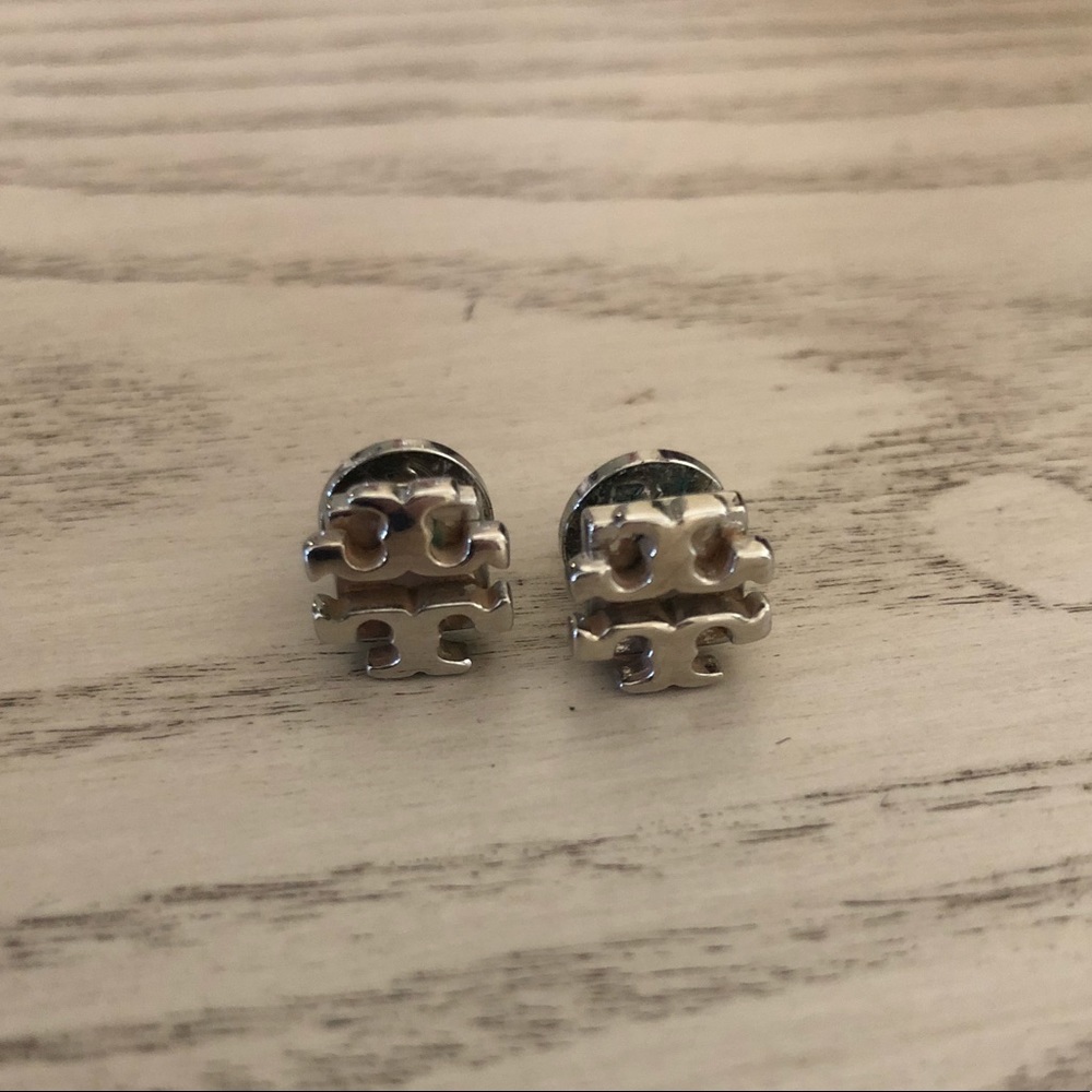 Tory Burch silver logo studs